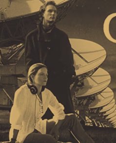 Black-and-white image related to the film Contact (1997)